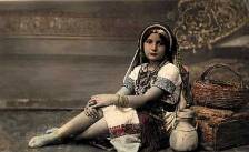 Early 20th century photograph of young Palestinian girl wearing indigenous dress