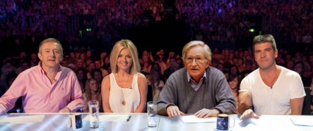 Naom Chomsky Guest X Factor judge original post:http://www.newsbiscuit.com/2014/08/23/noam-chomsky-to-become-new-x-factor-judge/ 
